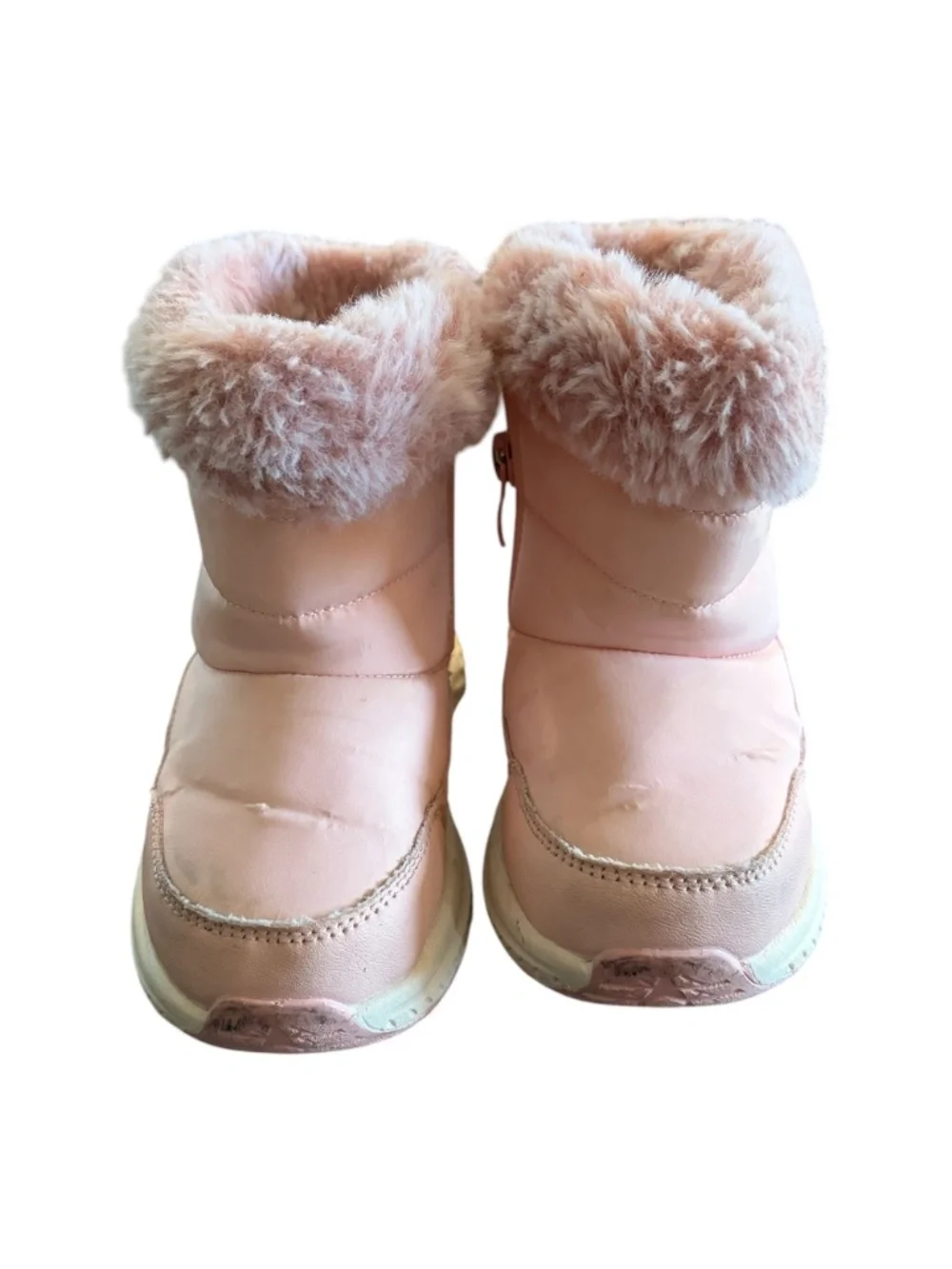 Toddler Girls Size 7 Pink Faux Fur Lined Winter Snow Boots